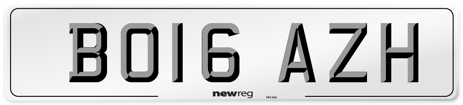 BO16 AZH Number Plate from New Reg